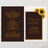 Rustikales Country Sunflowers Blumenhochzeitprogra (Vorderseite)