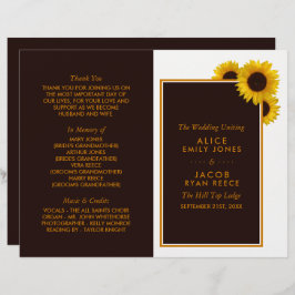 Rustikales Country Sunflowers Blumenhochzeitprogra