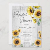 Rustikales Country Sunflown Brautparty Einladung (Vorderseite)