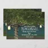 Rustikales Country Tree String Lights Probe Dinner Einladung (Vorne/Hinten)