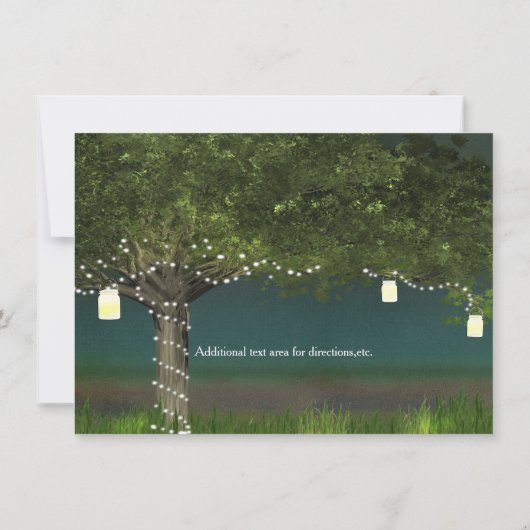 Rustikales Country Tree String Lights Probe Dinner Einladung (Rückseite)