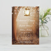 Rustikales Country Tree String Lights Probe Dinner Einladung (Stehend Vorderseite)