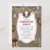 Rustikales Country Western Weihnachtsabend Party Einladung (Vorderseite)