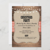 Rustikales Country Western Weihnachtsabend Party Einladung (Vorderseite)