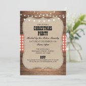 Rustikales Country Western Weihnachtsabend Party Einladung (Stehend Vorderseite)