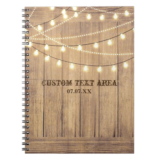 Rustikales Country Western Wood & Lights Journal Notizblock (Vorderseite)