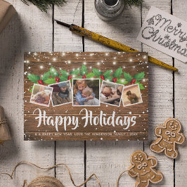 Rustikales Country Winter Happy Holidays Foto Feiertagskarte