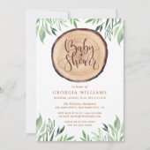 Rustikales Country Wood Wasserfarbe Blumendusche Einladung (Vorderseite)