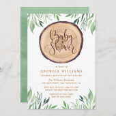 Rustikales Country Wood Wasserfarbe Blumendusche Einladung (Vorne/Hinten)