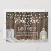 Rustikales Cowboy Boots & Lantern Barn Brautparty Einladung (Vorderseite)