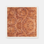 Rustikales Cowboy Brown Leather Country Western Pa Serviette (Vorderseite)