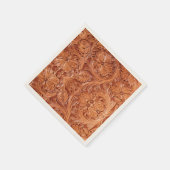 Rustikales Cowboy Brown Leather Country Western Pa Serviette (Ecke)