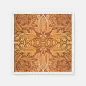 Rustikales Cowboy Brown Leather Country Western Pa Serviette (Vorderseite)