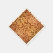 Rustikales Cowboy Brown Leather Country Western Pa Serviette (Ecke)