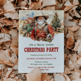 Rustikales Cowboy Santa Western Weihnachts-Party Einladung