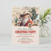 Rustikales Cowboy Weihnachts-Party Einladung (Stehend Vorderseite)