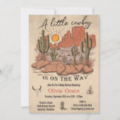 Rustikales Cowboy Western Cow Baby Dusche Einladung (Vorderseite)