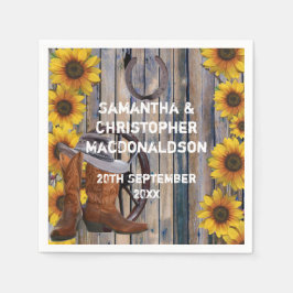 Rustikales Cowboy-Western Land Blumenhochzeit Serviette