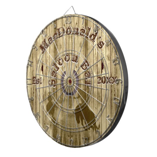 Rustikales Cowboy-Western-Saal-Bar Dartscheibe (Vorderseite rechts)