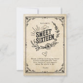 Rustikales Cowgirl 16 . Geburtstag Foto Dankeskarte (Vorderseite)