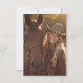 Rustikales Cowgirl 16 . Geburtstag Foto Dankeskarte (Rückseite)