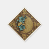 Rustikales Cowgirl Aquamarin Brown Country Western Serviette (Ecke)