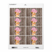 Rustikales Cowgirl Baby Dusche Wasser Flasche Etik (Vorne)