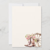 Rustikales Cowgirl Boot Floral Western Brautparty Einladung (Rückseite)