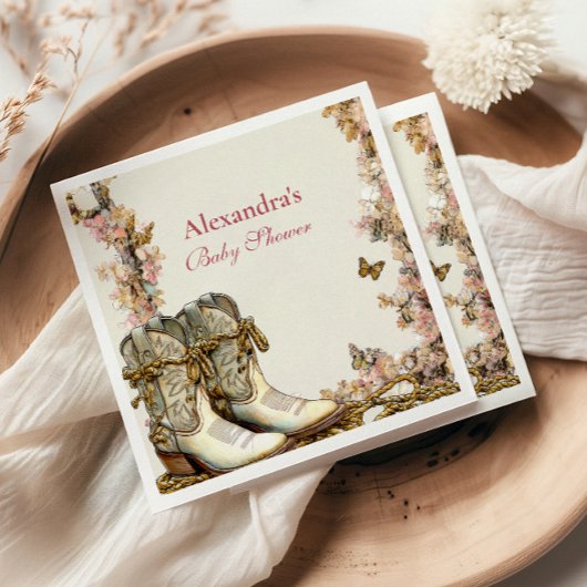 Rustikales Cowgirl Boots Baby Dusche Serviette