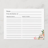 Rustikales Cowgirl Boots Blume Brautparty Rezept Postkarte (Rückseite)