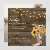 Rustikales Cowgirl Boots Brautparty Einladung (Vorne/Hinten)