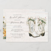 Rustikales Cowgirl Boots Brautparty Einladung (Vorne/Hinten)