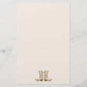 Rustikales Cowgirl Boots Country Correspondence Briefpapier (Rückseite)
