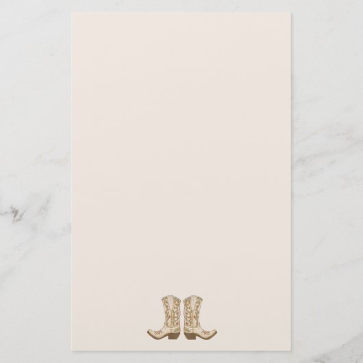 Rustikales Cowgirl Boots Country Correspondence Briefpapier (Rückseite)