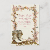 Rustikales Cowgirl Boots Diapper Raffle Begleitkarte (Vorderseite)