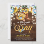 Rustikales Cowgirl Boots Floral Baby Shower Einladung (Vorderseite)