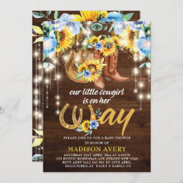 Rustikales Cowgirl Boots Floral Baby Shower Einladung