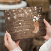 Rustikales Cowgirl Stiefel Brautparty Gästebuch