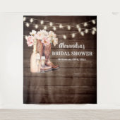 Rustikales Cowgirl Stiefel Bubbly BRAUTPARTY Hinte Wandteppich (Vorderseite)