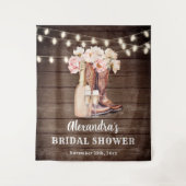 Rustikales Cowgirl Stiefel Bubbly BRAUTPARTY Hinte Wandteppich (Vorderseite)