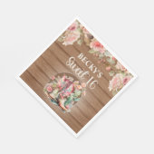 Rustikales Cowgirl Stiefel Pink Roses Sweet 16 Serviette (Ecke)