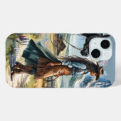 Rustikales Cowgirl und Pferd Personalisiert Case-Mate iPhone Hülle (Rückseite (Horizontal))