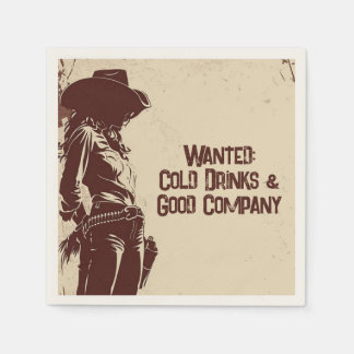 Rustikales Cowgirl Western Party Serviette