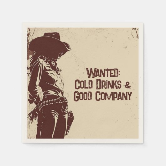 Rustikales Cowgirl Western Party Serviette (Vorderseite)