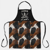 Rustikales Cowhide-Muster Funny Men Grilling Schürze (Vorderseite)