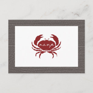 Rustikales Crab Wedding RSVP Karte