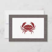 Rustikales Crab Wedding RSVP Karte (Vorderseite)