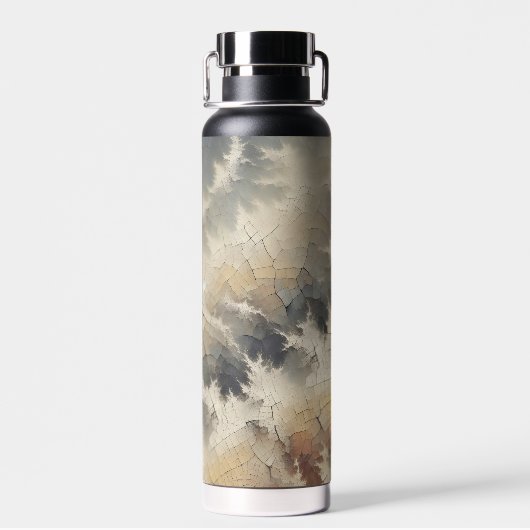 Rustikales Crackle Abstrakt Trinkflasche (Rückseite)