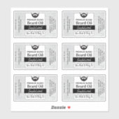 Rustikales Crackled Wood Beard Oil (mit Zutaten) Aufkleber (Blatt)