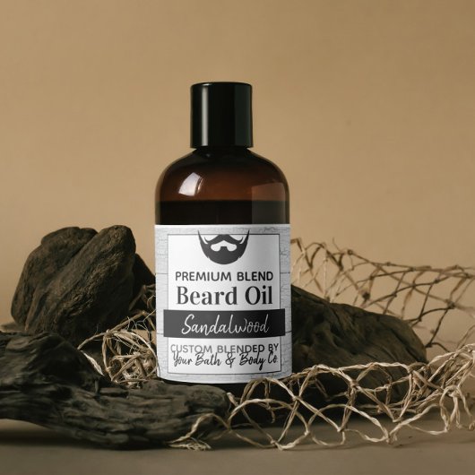 Rustikales Crackled Wood Beard Oil (mit Zutaten) Aufkleber